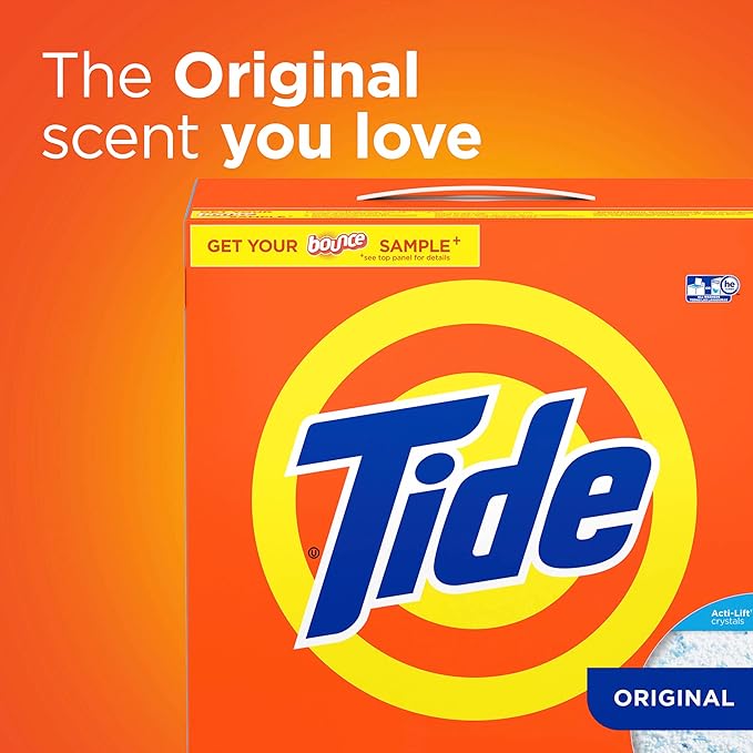 Tide Powder Laundry Detergent, Original Scent, 125 Loads, 143 oz