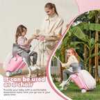 Kids Ride-on Luggage with Seat, 20 inch Carry On Suitcase, 2-in-1 Children's Luggage with Shockproof Silent Wheels and Guardrail for Airplane & Travels