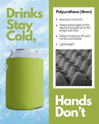 PartyPrints 25 Pack Olive Blank Can Cooler Sleeves, Customizable Bulk Insulated Foam for Beer, Collapsible Plain Drink Holder, Cold Soda Insulator, 12oz Regular, 16oz Tall Cans