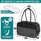 PetAmi Dog Purse Carrier for Small Dogs Cats, TSA Airline Approved Soft-Sided Pet Carrier with Pockets, Ventilated Travel Tote Bag with Bed & Shoulder Strap, Puppy Kitten, Max 12 lbs, Heather Charcoal