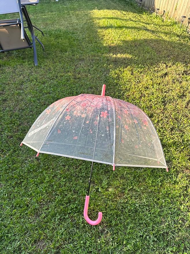 Clear Bubble Umbrella - Automatic Opening Clear Dome Umbrella with the Stylish J-Shaped Handle for Men and Women, Wedding, Outings and Large Group Gatherings, Graduations, Proms, or Daily City Walks