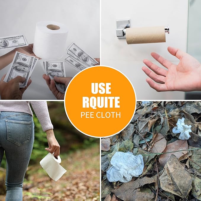 Rquite 2 Pcs Pee Cloth, Pee Cloth for Women Hiking, Soft & Absorbent Pee Rag, Reusable Toilet Paper Washable, Wipes After Female Urination, Women Travel Camping Backpacking Essentials