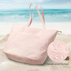 WLLWOO Large Gym Tote Bag for Women Sport Yoga, 24L Travel Beach Bag Lightweight Zipper Shoulder Handbag for Daily Work