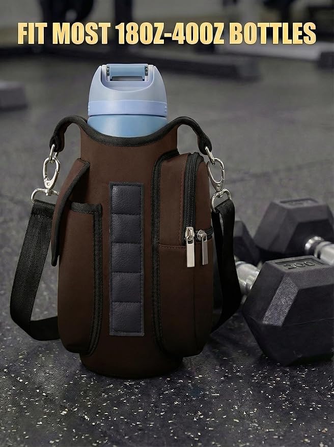 AUPET Magnetic Gym Bag for Men & Women, Small Gym Bag Organizer, Crossbody Magnets Gym Water Bottle Bag Holder Carrier Fits for 18-40oz Owala Yeti Hydro Flask, Workout Pouch for Phone, Keys & Wallet