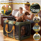 PAWZIDEA Large Pet Carrier Expandable, 24"×16"×16" Soft-Sided Cat Carrier for 2–4 Cats up 55lb, Portable & Collapsible Small Medium Dog Travel Crate for Car, XL Storage Pocket, ID Card, Shoulder Strap