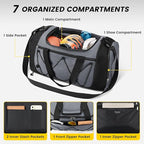 Vorspack Gym Bag for Men - 21 Inches Duffle Bag for Travel Lightweight Duffel Bag with Shoe Compartment Personal Item Travel Bag Weekender Bag for Travel Sports Gym - Grey