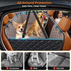 URPOWER XL Dog Backseat Extender for Full-Size Crew Cab Truck, Hard Bottom Dog Car Seat Cover for Back Seat Holds 400lbs, Waterproof Dog Hammock Pet Rear Seat Protector Travel Bed for F150 / Silverado