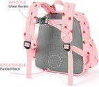 STEAMEDBUN Corduroy Kids Backpack for Girls and Boys 5-8: Girls Backpack for Elementary Kindergarten - 15 inch Cute Backpacks for Kids - Strawberry
