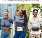 LATMAP 3L TRIPLE ZIP Fanny Packs Belt Bag For Women Men Crossbody Waist Pack Sling Chest Bum Travel Bag Purse Faux Leather Fashion Cute Grey