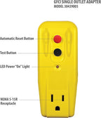 Tower Manufacturing 30439005-14 Auto-Reset 15 AMP Grounded 3-Prong GFCI Single Outlet Adapter, White