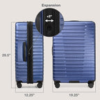 U.S. Traveler Boren Expandable Hardside Rugged Travel Luggage with 8 Spinner Wheels, Navy, 2-Piece Set