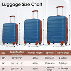 3 Piece Luggage Sets Hardside Spinner Suit Case with TSA Lock 20" 24' 28" Available