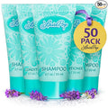 LavaPop - Travel Size Shampoo & Conditioner Set - Iris, Violet & Amber, 0.7 fl oz, 100 Pieces - Bulk Hotel Toiletries for Airbnb, Motels & Guest Rooms