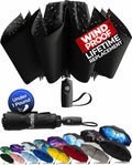 TUMELLA Inverted Windproof Umbrella, Large, Strong, Light, Portable, Automatic Reverse Folding Rain Umbrella, Durable Premium Grip, Fits Car & Backpack