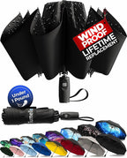 TUMELLA Inverted Windproof Umbrella, Large, Strong, Light, Portable, Automatic Reverse Folding Rain Umbrella, Durable Premium Grip, Fits Car & Backpack