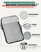 WTREE 4-Piece Packing Cubes Travel Accessories Set for Suitcases - Luggage Organizer Bags with Double Zipper - Mesh Top - Large - Beige