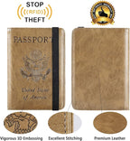 Passport Holder Cover Wallet Travel Essentials RFID Blocking Leather Card Case International Must Haves Travel Accessories for Women Men(113#Brown)