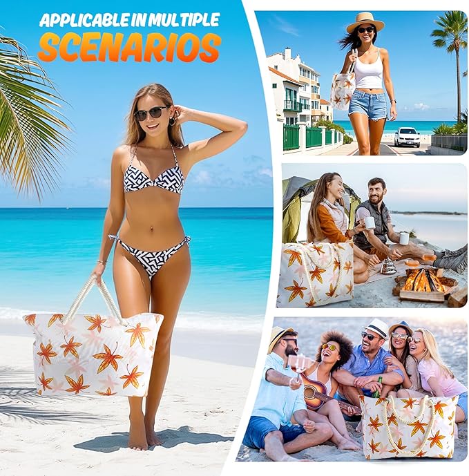 SRISE Large Beach Bag for Women & Men, Beach Bags Waterproof Sandproof, Travel Tote Bag, Swim Pool Bag for Family Outdoor
