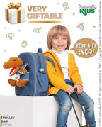 【Upgraded】Toddler Luggage for Boys w Removable Dinosaur Toy | Side & Inner Pockets, Reflective Logo, Name Tag | Kids Rolling Backpack | Travel & Birthday Gifts for 3 4 5 6 Year Old