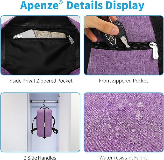 Apenze Small Gym Bag 14 inch lightweight Carry On Mini Duffel Bag for Travel Sport - Lavender Purple