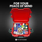 NANUK 908 Waterproof First Aid Box Empty – Durable, Medical First Aid Organizer Case, IP67-Rated, Dustproof, Impact-Resistant, and Floats (9.5" x 7.5" x 7.5") – Red