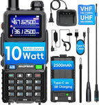 Ham Radio BAOFENG Radio 5RM 10W Handheld Long Range Walkie Talkies NOAA Emergency Two Way Radio with 999CH, USB-C 2500mAh Battery, 6.1" &15.12" 771 Antenna for Survival Gear Hunting Camping -1 Pack