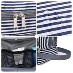 Toiletry Bag for Men Hanging Dopp Kit Water Resistant Shaving Bag Small Toiletry Bag for Traveling (Blue Stripe)