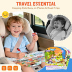JoyCat Reusable Sticker Book Set (4-Pack), Kids Sticker Activity Books, 120+ Stickers for Toddlers, Travel Toys for Car Airplane Road Trips, Preschool Educational Learning Gifts for Boys Girls