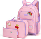 mommore Kids Backpack for Boys Girls 4-8 Kindergarten Elementary School Backpack with Lunch Box - 15” H Fit Folder