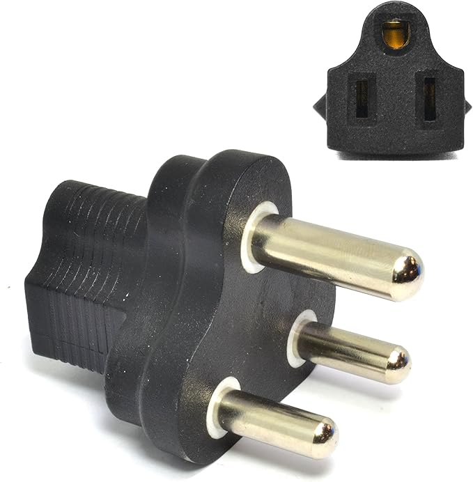 Ceptics South Africa SABS1661 Travel Power Plug Adapter Accepts NEMA 5-15R - ETL Certified - Industrial Grade (IG-10L)