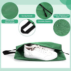 6 Pcs Travel Shoe Bags with Zipper Nylon Portable Waterproof Suitcase Shoe Organizer Packing for Golf(L,Green)