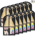 Univivi 40 Inch Kids Dance Costume Garment Bag, Dance Competition Garment Bags for Teens With 3 Medium Clear Zipper Pockets for Storage And Travel (Black) - 12 Pack