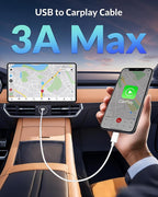 3-Port 70W Fast Car Charger for iPhone 14 13 12 11 Pro Max Plus Mini SE XR XS X 8 7 6, iPad, 2Pack USB Carplay Cord &Lightnings Charging Cable and USB-C&A Car Charger Adapter Cigarette Lighter