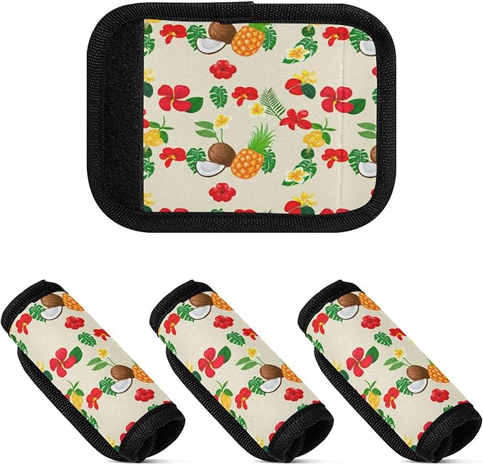 2 Pack Food Luggage Handle Wrap, Detachable Luggage Tag, Neoprene Suitcase Wrap with Comfort Grip & Bright Identifier for Suitcase, Travel Bag, Sports Bag