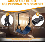 Airplane Footrest Hammock, Adjustable Foot Rest for Long Flights - Travel Must-Haves and Travel Essentials,Portable Airplane Gadgets for Flying Comfort(Navy Blue,1 Pack)