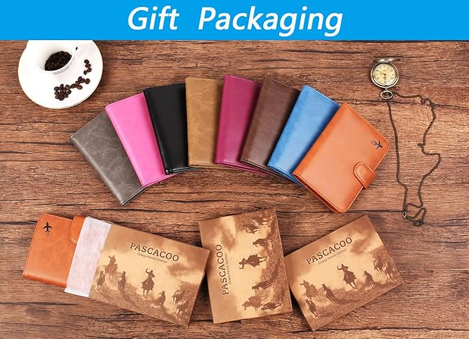 Passport Holder Cover Wallet RFID Blocking Leather Card Case Travel Accessories for Women Men (#Black)