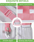 MAY TREE Clear Vinyl Tote Bag, Pink, 12 x 6 x 12 in