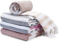 Cotton Turkish Beach Towel with Towels Oversized 36"x72" Pool Absorbent Extra Large Quick Dry Sand Travel Towel (Serenity, 4 Pack)