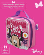 Fast Forward Disney Minnie Mouse Girls Backpack and Lunch Box Set - 2 Piece 15 Inch School Backpack With Detachable Lunch Bag, Size One Size, Minnie Mouse Pink/Purple