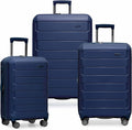 Traveler's Choice Pagosa Hardshell Expandable Luggage with Spinner Wheels, Navy, 3-Piece Set (22/26/30)