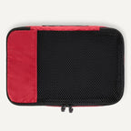 Amazon Essentials 4-Piece Space-Saving Packing Cubes Travel Accessories Set, Luggage Organizer with Double Zipper, Mesh Top, Small, Red (Previously Amazon Basics)