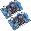 LM2596 Adjustable DC-DC Step-Down Buck Converter Module with LED Voltmeter Display, Voltage Regulator 4.0-40V Input to 1.25-37V Output Power Supply Module (Pack of 2)