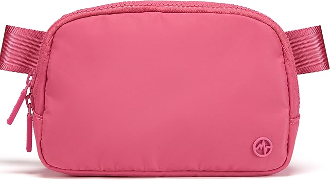 Pander Two Way Zipper Fanny Pack Nylon Everywhere Belt Bag for Women, Water Repellent Waist Packs, Crossbody Bags with Adjustable Strap (Hot Pink).