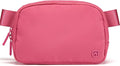 Pander Two Way Zipper Fanny Pack Nylon Everywhere Belt Bag for Women, Water Repellent Waist Packs, Crossbody Bags with Adjustable Strap (Hot Pink).