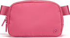 Pander Two Way Zipper Fanny Pack Nylon Everywhere Belt Bag for Women, Water Repellent Waist Packs, Crossbody Bags with Adjustable Strap (Hot Pink).