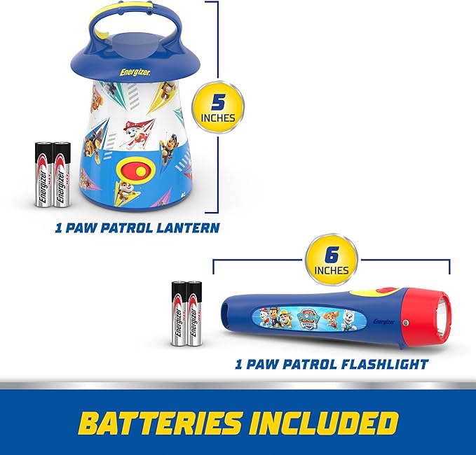 Energizer PAW Patrol Kids LED Lantern and Handheld Flashlight Combo Pack, Great Lightweight LED Flashlights for Kids, Batteries Included