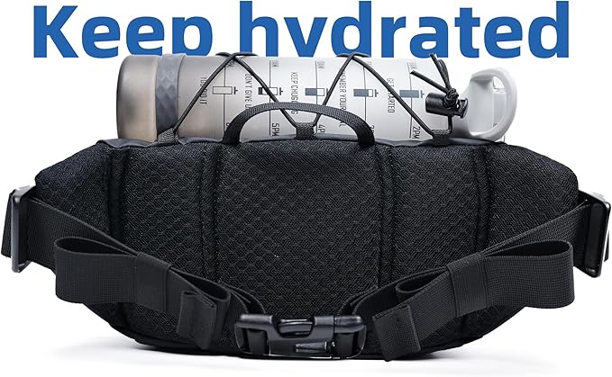 Travel Fanny Pack 3L, Crossbody Adjustable Strap, Padded Back, Water Repellent