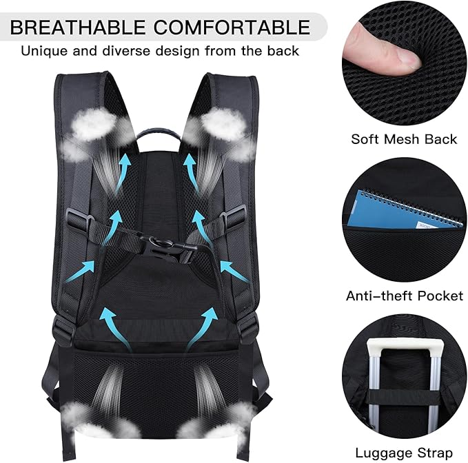 ANTERK Extra Large Backpack, Travel Backpack, Sturdy TSA Water Resistant 17.3 Inch Backpacks, Anti Theft Business Computer Backpacks Gifts for Men Women, Dark Blue