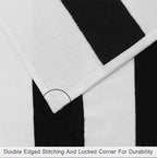 COTTON CRAFT Hooded Beach Towel – Oversized 39 x 68 Towel with Hood for Adults - 100% Ringspun Cotton Velour Terry Towel - 450 GSM Super Soft Plush Absorbent Quick Dry Bath Wrap – Cabana Stripe Black