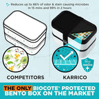 KARRICO Double Premium Bento Box Adult, 67 fl oz BPA-Free - Cream Stackable Lunch Box with Leak-Proof Lids & Dividers, Perfect for Meal Prep, Lunches & Portion Control
